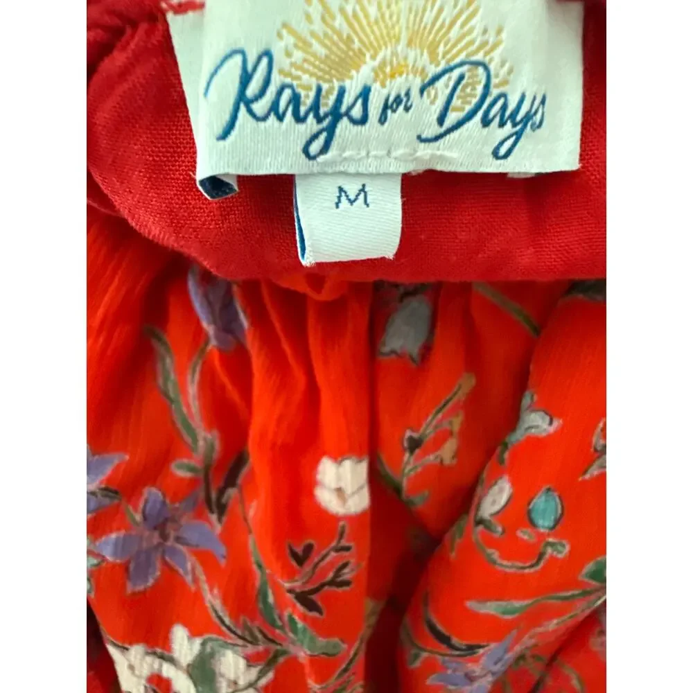 Rays For Days Off The Shoulder Gabriella Romper Rouge‎ Bouquet Size Medium - Picture 7 of 11